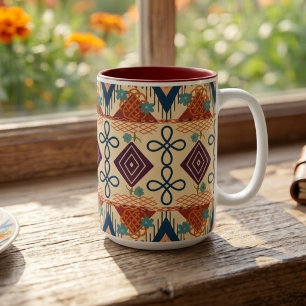 Sonnenuntergang Volkskunst Zweifarbige Tasse