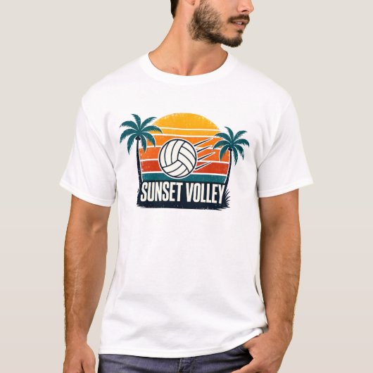 Sonnenuntergang Volley T-Shirt (Vorderseite)