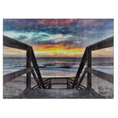 Sonnenuntergang vom Rustikalen Holzdeck Schneidebrett (Vorderseite)