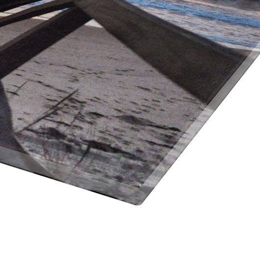 Sonnenuntergang vom Rustikalen Holzdeck Schneidebrett (Ecke)