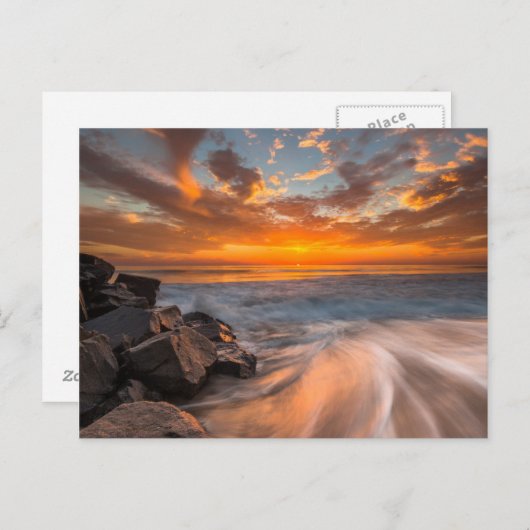 Sonnenuntergang vom Strand von Tamarach Postkarte (Vorne/Hinten)