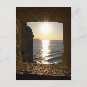 Sonnenuntergang vom Turm von Lissabon Postkarte