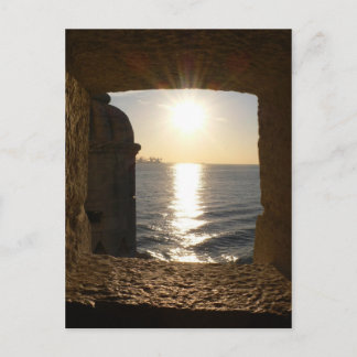 Sonnenuntergang vom Turm von Lissabon Postkarte