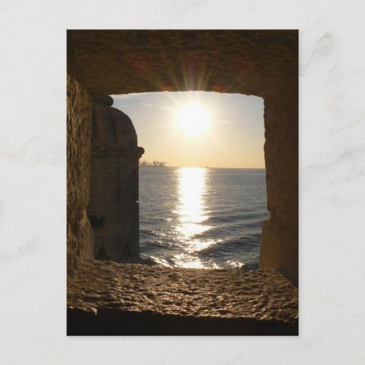 Sonnenuntergang vom Turm von Lissabon Postkarte (Vorderseite)