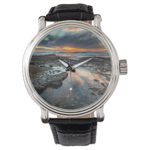 Sonnenuntergang von den Gezeitentümpeln Armbanduhr