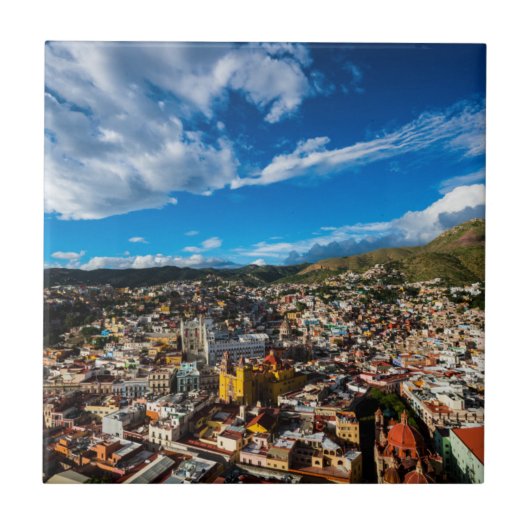 Sonnenuntergang von Guanajuato Fliese (Vorderseite)