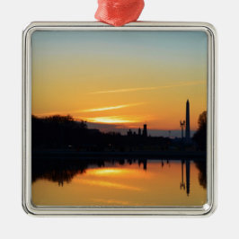 Sonnenuntergang von Hauptstadt Hill. Silbernes Ornament