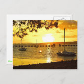 Sonnenuntergang von Hayling Island Postkarte (Vorne/Hinten)