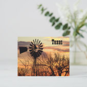 Sonnenuntergang von Texas Postkarte (Stehend Vorderseite)