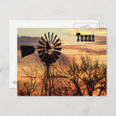 Sonnenuntergang von Texas Postkarte (Vorne/Hinten)