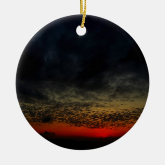 Sonnenuntergang vor dem Sturm Keramik Ornament (Vorne)