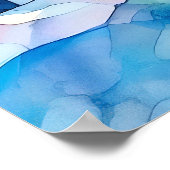 Sonnenuntergang Wald Aquarellmalerei Kunst drucken Poster (Ecke)