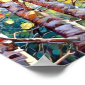 Sonnenuntergang-Wald Aquarellmalerei Poster (Ecke)