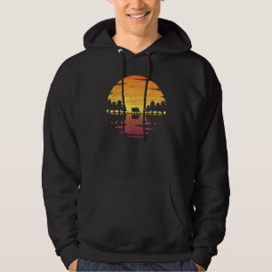 Sonnenuntergang Wald Tier Braunbär Im Freien Tier  Hoodie