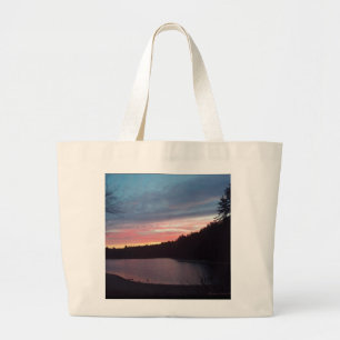 Sonnenuntergang, Walden Teich, sichelförmiger Mon Jumbo Stoffbeutel