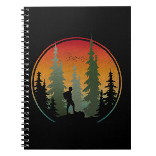 Sonnenuntergang Wandern Natur Wald Notizblock