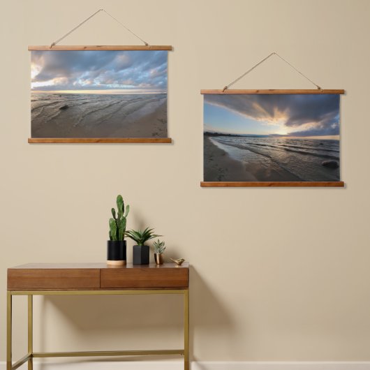 Sonnenuntergang Wandteppich Mit Holzrahmen (Asymmetrisch)