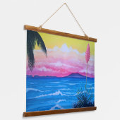 Sonnenuntergang Wandteppich Mit Holzrahmen (Gewinkelt)