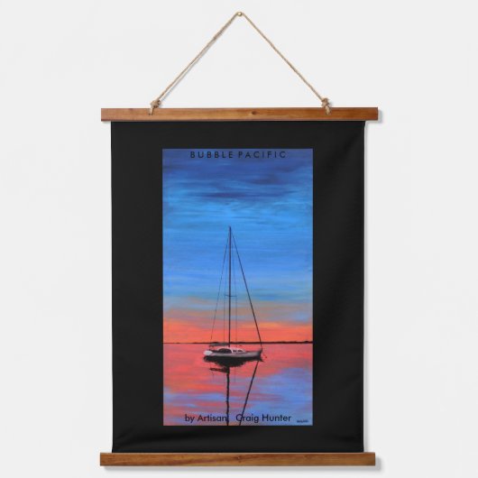 Sonnenuntergang Wandteppich Mit Holzrahmen (Vorderseite)