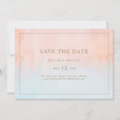 Sonnenuntergang Wasserfarbe Save the Date horizont (Vorderseite)