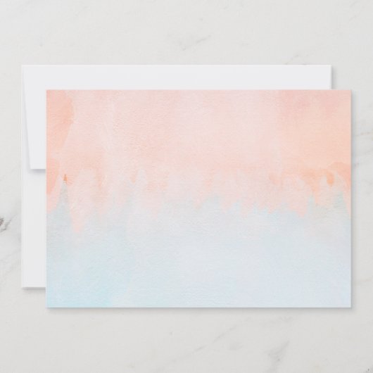 Sonnenuntergang Wasserfarbe Save the Date horizont (Rückseite)