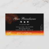 Sonnenuntergang Wasserfarben Palm Blätter Diamonds Visitenkarte (Rückseite)