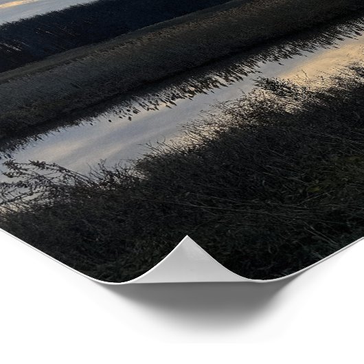 Sonnenuntergang-Wasserlandschafts-Plakat Poster (Ecke)