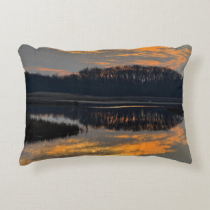 Sonnenuntergang Wasserspiegelung Foto-Kissen Dekokissen