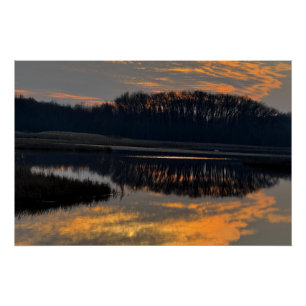Sonnenuntergang Wasserspiegelung Foto Poster