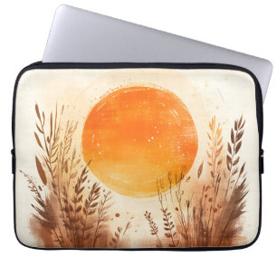 Sonnenuntergang Weizen Gras Boho Sonnenaufgang Laptopschutzhülle