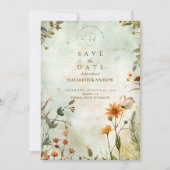 Sonnenuntergang Wildblume Hochzeit Save The Date (Vorderseite)