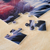Sonnenuntergang Winterschnee Natur farbenfrohe Pri Puzzle (Seite)