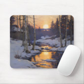 Sonnenuntergang Winterwaldlandschaft Mousepad (Mit Mouse)