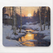 Sonnenuntergang Winterwaldlandschaft Mousepad (Vorne)