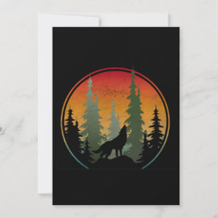 Sonnenuntergang Wolf Natur Landschaft Einladung