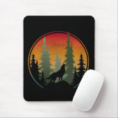 Sonnenuntergang Wolf Naturlandschaft Mousepad (Mit Mouse)