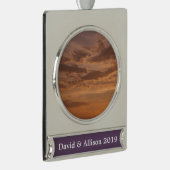 Sonnenuntergang Wolken II Pastel Abstrakte Natur Banner-Ornament Silber (Rechts)