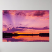 Sonnenuntergang Wolken Lila Landschaft Natur Somme Poster (Vorne)