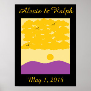 Sonnenuntergang Wolken oder Lila Hügel Poster