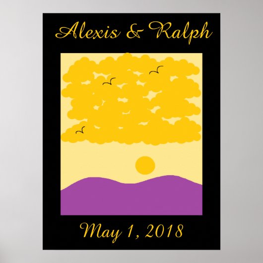 Sonnenuntergang Wolken oder Lila Hügel Poster (Vorne)