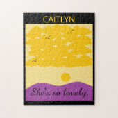 Sonnenuntergang Wolken oder Lila Hügel Puzzle (Vertikal)