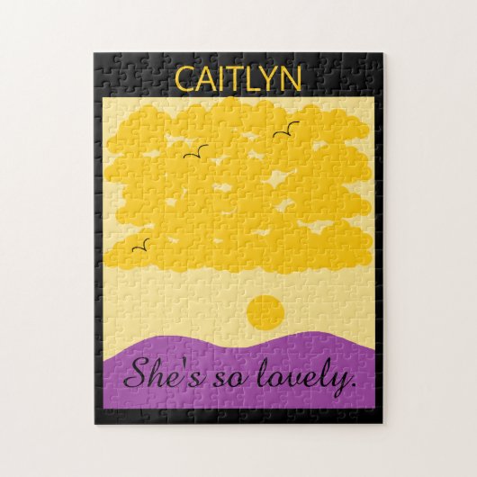 Sonnenuntergang Wolken oder Lila Hügel Puzzle (Vertikal)