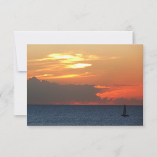 Sonnenuntergang Wolken und Segelboot Seascape (Vorderseite)