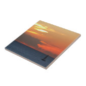 Sonnenuntergang Wolken und Segelboot Seascape Fliese (Seite)