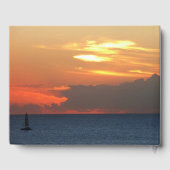 Sonnenuntergang Wolken und Segelboot Seascape Gästebuch (Rückseite)