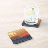 Sonnenuntergang Wolken und Segelboot Seascape Getränkeuntersetzer (Rechte Seite)