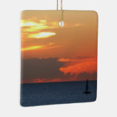 Sonnenuntergang Wolken und Segelboot Seascape Keramikornament (Rechts)