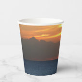 Sonnenuntergang Wolken und Segelboot Seascape Pappbecher (Vorderseite)