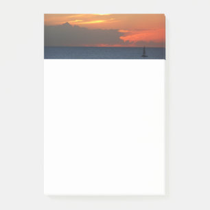 Sonnenuntergang Wolken und Segelboot Seascape Post-it Klebezettel