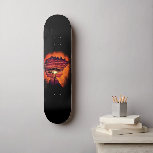 Sonnenuntergang wünscht Skateboardgeschenk Skateboard (Wandkunst)